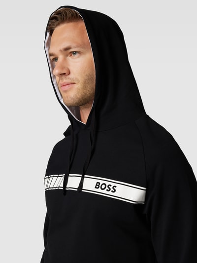 BOSS Hoodie met labelprint, model 'Authentic' Zwart - 3