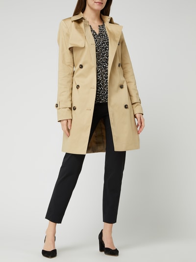 Jake*s Collection Trenchcoat met stretch  Zand - 1