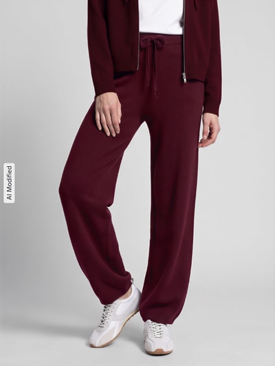 Jake*s Casual Regular Fit Weite Hose aus reinem Kaschmmir Pflaume 4