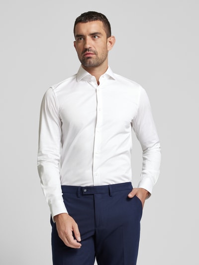 JOOP! Collection Slim Fit Business-Hemd mit Haifischkragen Modell 'Pares' Weiss 4