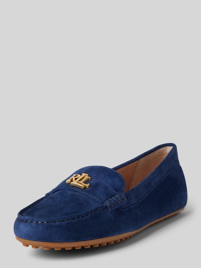 Lauren Ralph Lauren Leren loafers met labelapplicatie, model 'BARNSBURY' Marineblauw - 1