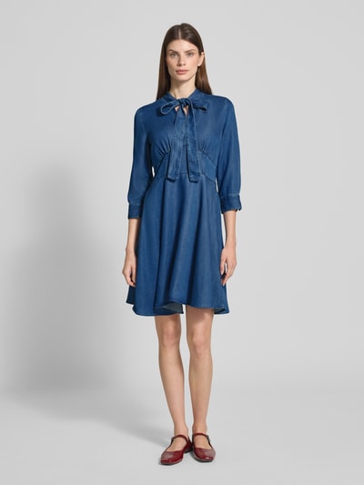 HUGO Mini Jeanskleid mit Schluppe Blau 1