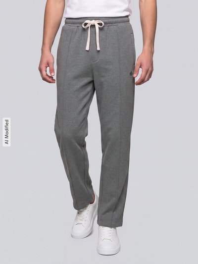 Don´t Waste Culture Loose Fit Sweathose aus reiner Baumwolle Modell 'LINO' Mittelgrau Melange 4