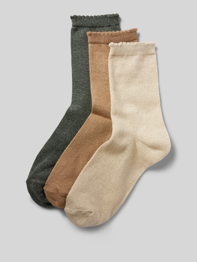 Pieces Socken aus Bio-Baumwoll-Mix Modell 'SEBBY' Gold 1