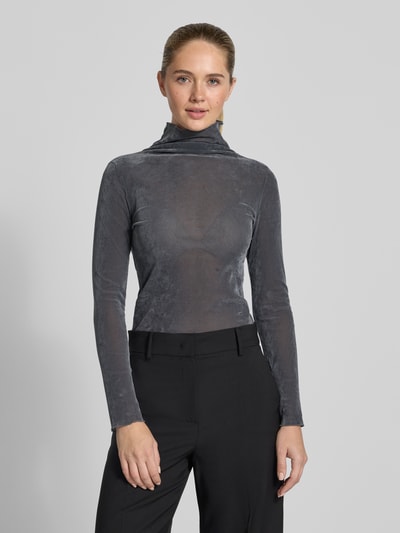 Luisa Cerano Longsleeve mit Stehkragen Hellgrau 4
