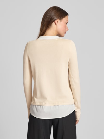 comma Strickpullover mit Strukturmuster Sand 5