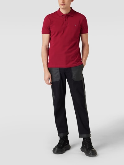 Christian Berg Men Poloshirt mit Label-Stitching Fuchsia 1