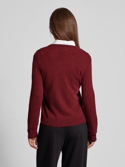 Gant Wollen pullover met V-hals Bordeaux - 5