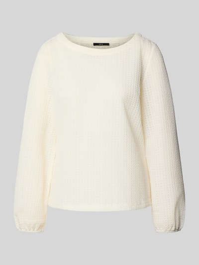 Zero Longsleeve mit geripptem Rundhalsausschnitt Ecru 2