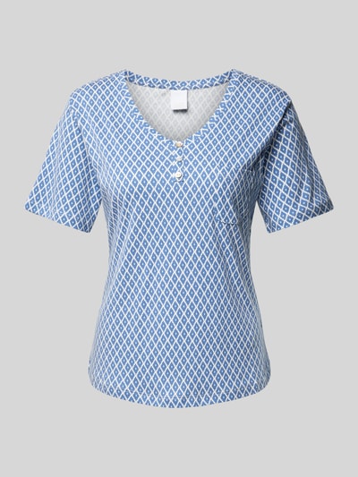 CCDK Copenhagen Pyjamabovendeel met V-hals, model 'Jordan' Blauw - 1