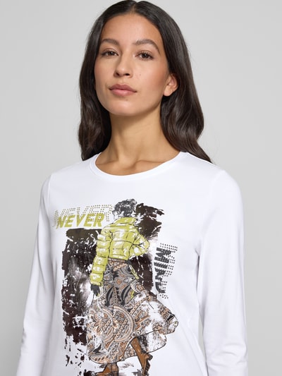 Betty Barclay Bluzka o kroju regular fit z długim rękawem i nadrukiem z napisem model ‘September’ Biały 3