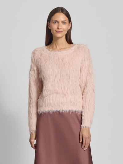 Oui Strickpullover aus Kunstfell Hellrosa 4