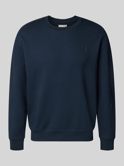 Produktfoto, Sweatshirt mit Label-Patch Modell 'Juanfrancisco' von JOOP! Collection aus Baumwoll-Mix mit Stretch-Anteil in Dunkelblau, Loose Fit, Rundhalsausschnitt
