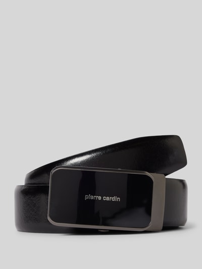 Pierre Cardin Leren riem met pinsluiting Metallic zwart - 1