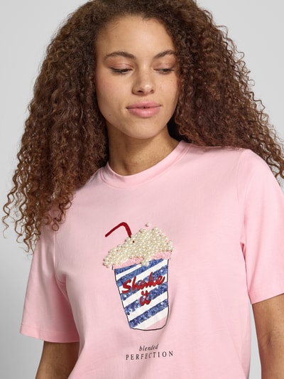ONLY Regular Fit T-Shirt aus reiner Bio-Baumwolle Modell 'BURST' Rosa 3