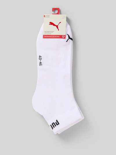Produktfoto, Sneakersocken mit Logo im 3er-Pack von Puma, białe skarpetki z logo, bawełniany mix ze stretchem, dopasowany krój, widoczne logo