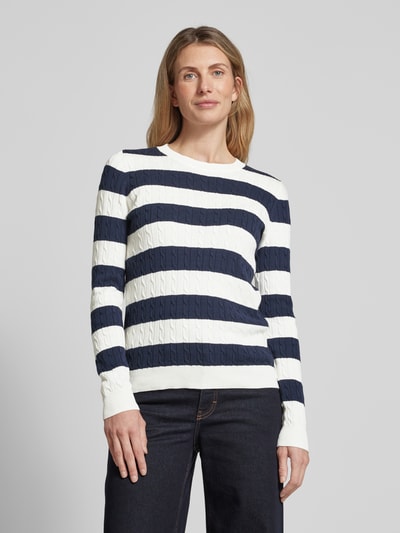 Christian Berg Woman Strickpullover mit Zopfmuster Offwhite 4