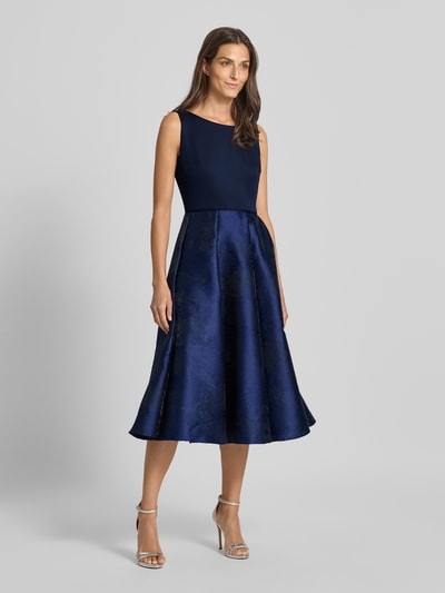 Swing Cocktailjurk met ronde hals Marineblauw - 1