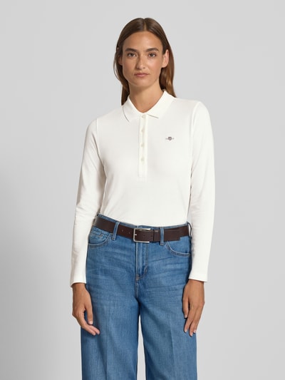 Gant Shirt met lange mouwen en platte kraag Wit - 4