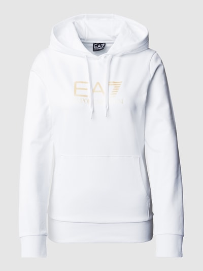 EA7 Hoodie mit Label-Print Weiss 2