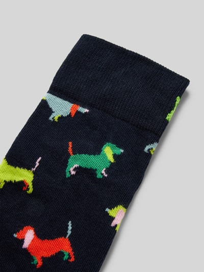 Happy Socks Socken mit Label-Print Dunkelblau 2