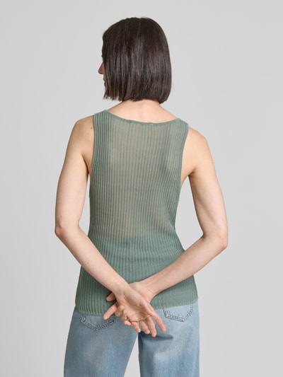 Mango Stricktop in semitransparentem Design Modell 'GERANIO' Schilf 5