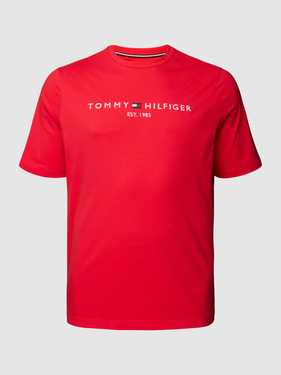 Tommy Hilfiger Big & Tall PLUS SIZE T-shirt met labelstitching Rood - 2