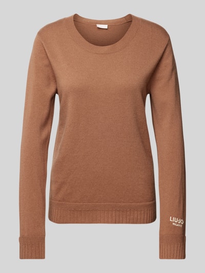 LIU JO SPORT Strickpullover mit Label-Stitching Cognac 1