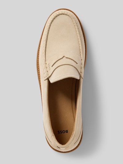 BOSS Penny-Loafer aus Leder mit Label-Prägung Modell 'Kope' Weiss 3