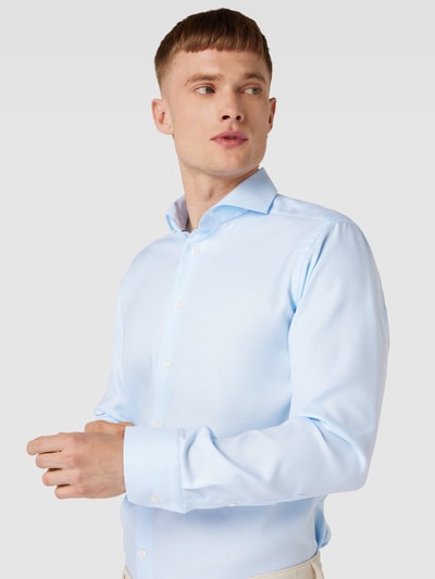 Eton Zakelijk overhemd met haaikraag, model 'Extreme Cut Away' Bleu - 3