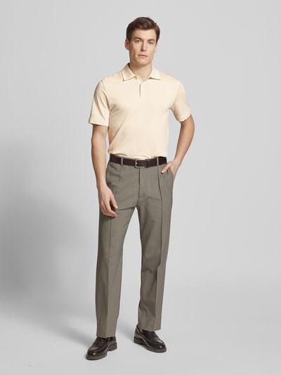 BOSS Slim Fit Poloshirt mit Label-Detail Modell 'Press' Sand 1