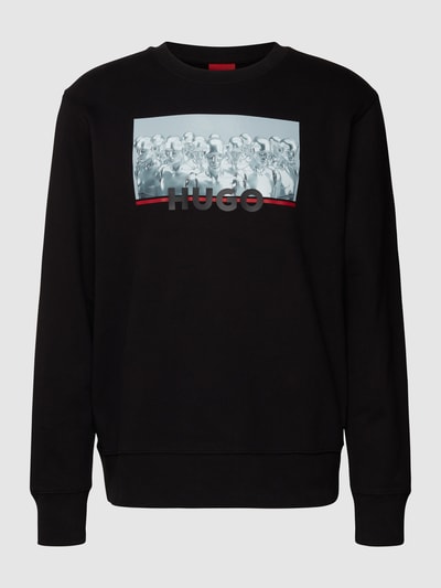 HUGO Sweatshirt mit Logo-Print Modell 'Deynolds' Black 2