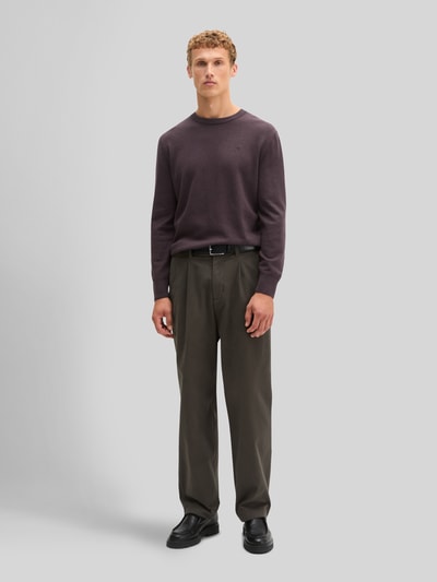 Marc O'Polo Regular Fit Pullover aus Baumwoll-Mix mir Schurwoll-Anteil Bordeaux 1
