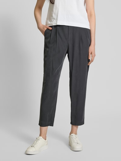 Jake*s Casual Tapered Fit Stoffhose mit Bundfalten Dunkelgrau 4