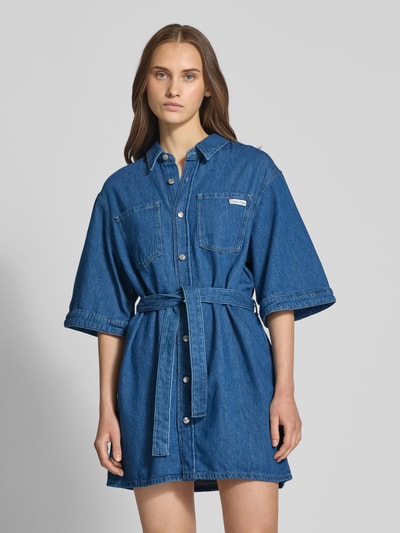 Calvin Klein Jeans Jeansjurk met strikceintuur Jeansblauw - 4