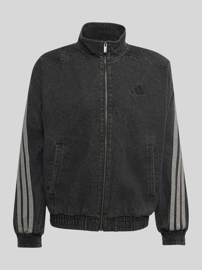 adidas Sportswear Loose Fit Trainingsjacke aus Baumwoll-Denim mit 3-Streifen-Design Black 2