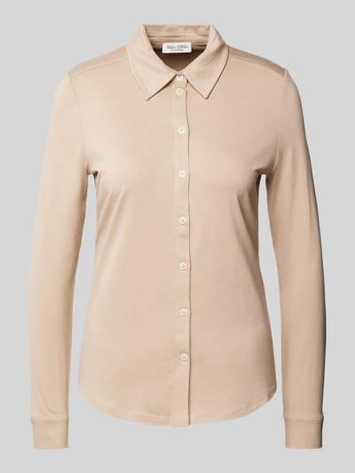 Marc O'Polo Regular fit jersey blouse van viscosemix met smalle mouwen Zand - 2