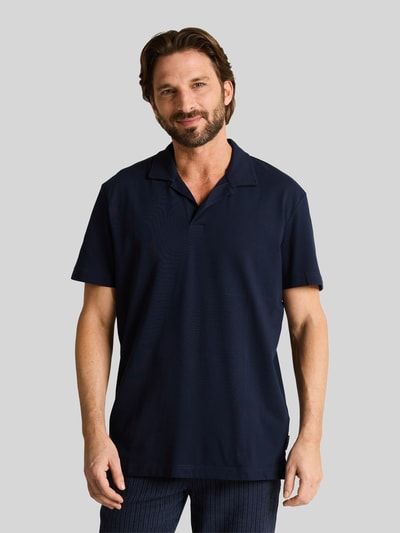 Tom Tailor Regular Fit Poloshirt aus Baumwoll-Mix mit Resortkragen Marine 4