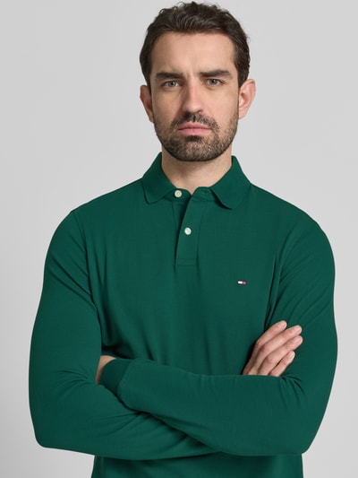Tommy Hilfiger Regular fit poloshirt van katoenmix Flessengroen - 3