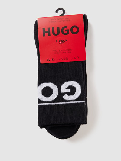 HUGO CLASSIFICATION Socken mit Label-Stitching im 2er-Pack Black 3