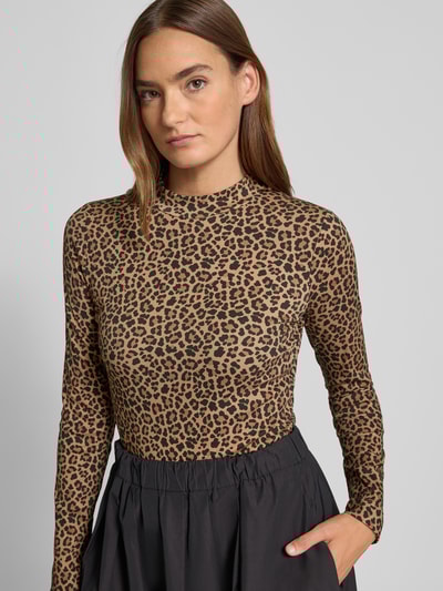 Marc Cain Shirt met lange mouwen en opstaande kraag Camel - 3