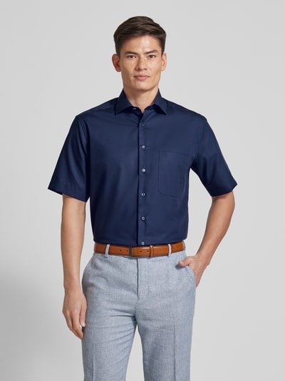 Eterna Comfort fit zakelijk overhemd met kentkraag Marineblauw - 4