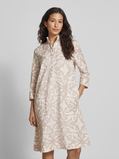 Christian Berg Woman Knielanges Kleid mit Hemdblusenkragen Beige 4