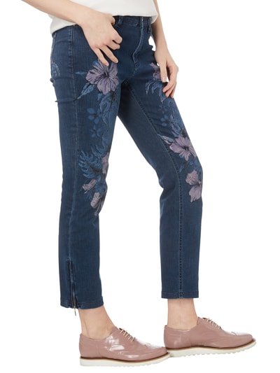 MAC Cropped Jeans mit Blumen-Prints Jeansblau Melange 5