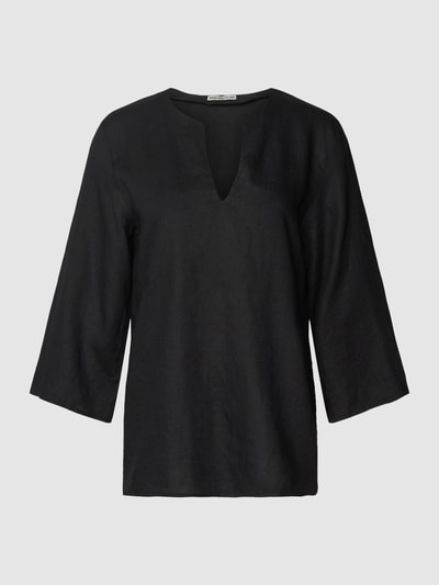 Drykorn Linnen blouse met V-hals, model 'ALENIA' Zwart - 2