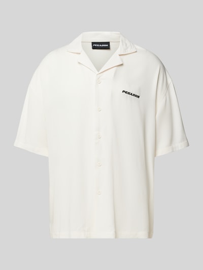 Pegador Oversized Freizeithemd aus Viskose mit Label-Stitching Offwhite 2