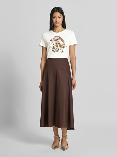 Marc Cain T-Shirt mit Motiv-Print und Rundhalsausschnitt Weiss 1