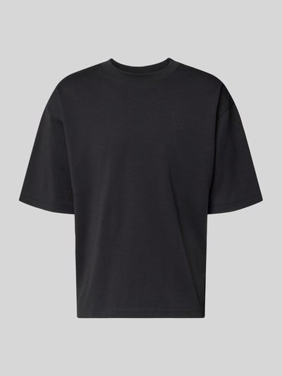 Produktfoto, Relaxed Fit T-Shirt mit Rundhalsausschnitt von JAKE*S STUDIO MEN aus Reine Baumwolle, Kurzärmelig, Rückenlänge 67 cm bei Größe M, einfarbiges Design, glatte Textur