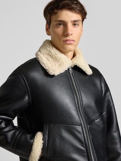 Jack & Jones Regular fit jack in leerlook, model 'Liverpool' Zwart - 3