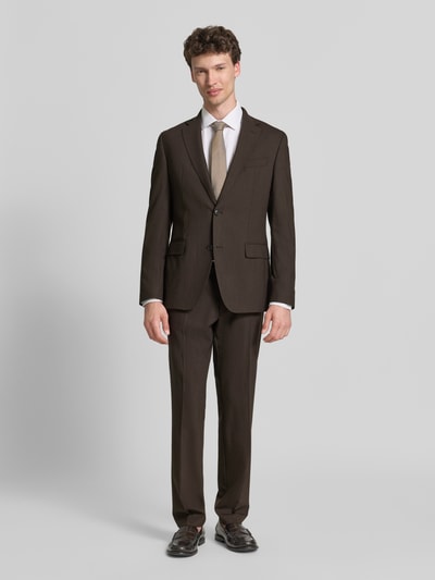 BOSS Slim Fit Anzug mit Schurwoll-Anteil Modell 'HUGE' Dunkelbraun 1